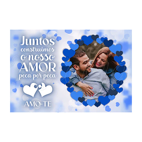 Puzzle Personalizado com Foto Amor Peça Blue