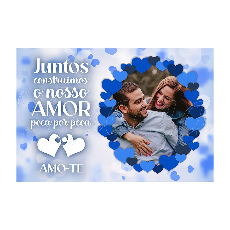 Puzzle Personalizado com Foto Amor Peça Blue 2