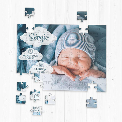 Puzzle Personalizado com Foto Bebé Recém-nascido