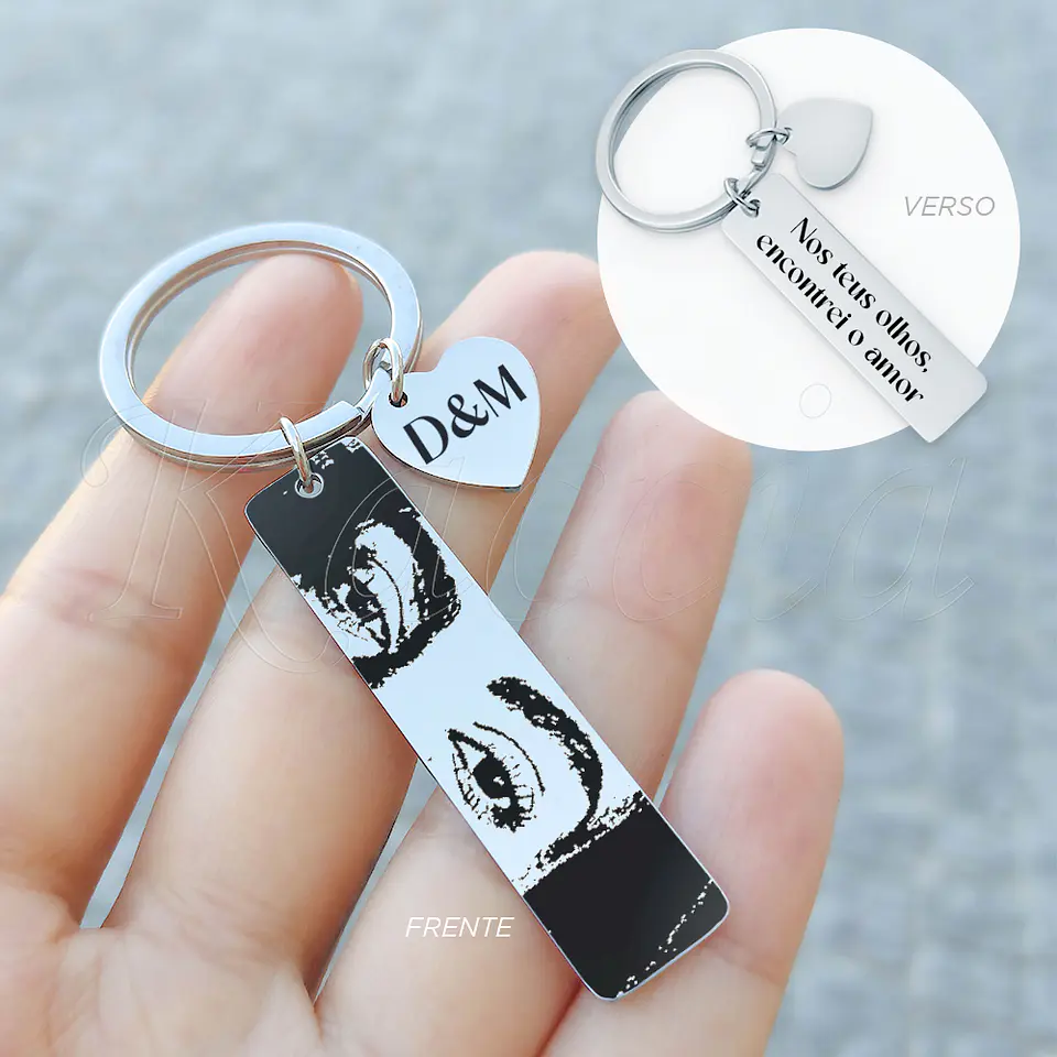 Porta-Chaves Personalizado O Teu Olhar Aço Inox 4