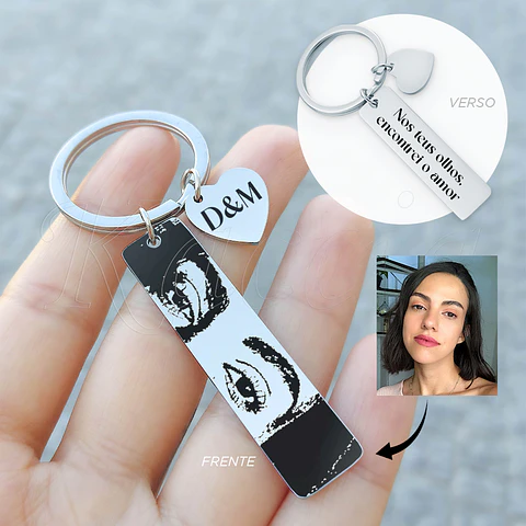 Porta-Chaves Personalizado O Teu Olhar Aço Inox