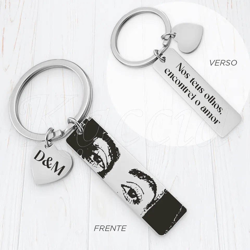 Porta-Chaves Personalizado O Teu Olhar Aço Inox 5