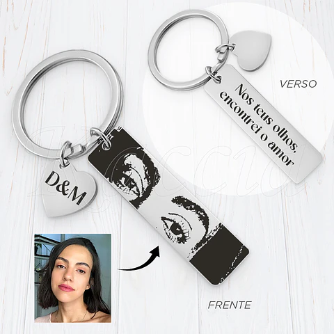 Porta-Chaves Personalizado O Teu Olhar Aço Inox