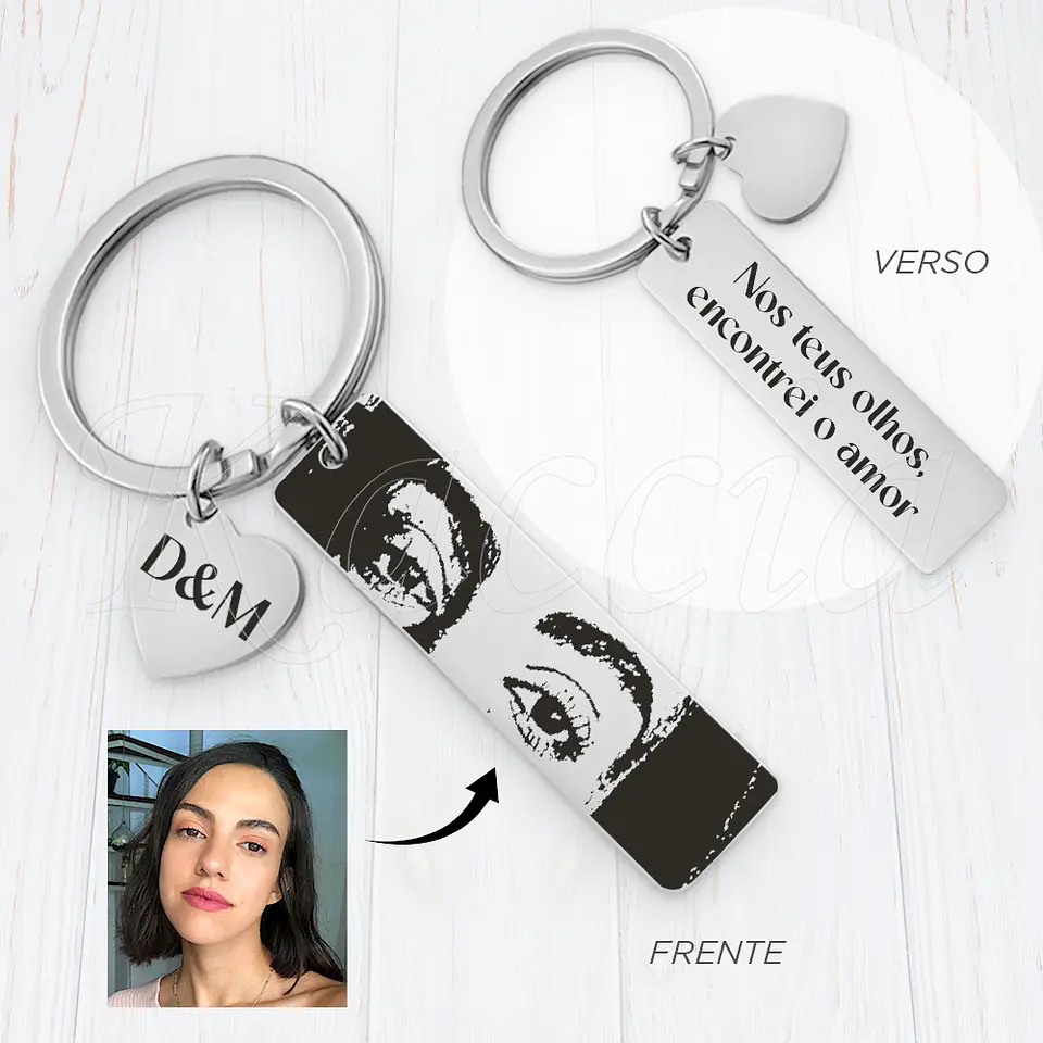 Porta-Chaves Personalizado O Teu Olhar Aço Inox 1
