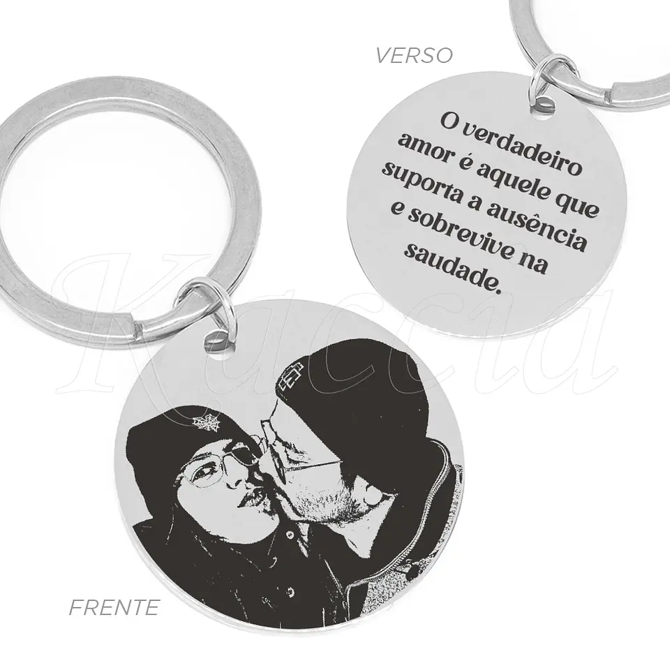 Porta-chaves Personalizado Foto e Frase Aço Inox 2
