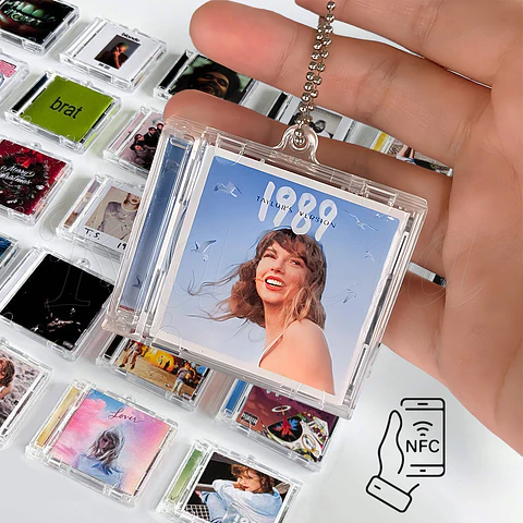 Mini CD com NFC Porta-chaves Álbum Personalizado - Reproduza a Sua Música Favorita Instantaneamente