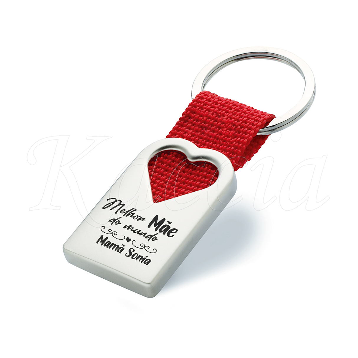 Porta-chaves Personalizado Fita Melhor do Mundo com Nome - Coração 1