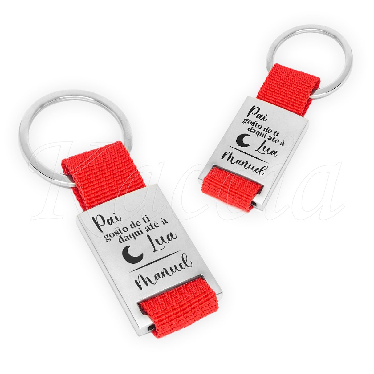 Porta-chaves Personalizado Fita Gosto de Ti até à Lua com Nome 3