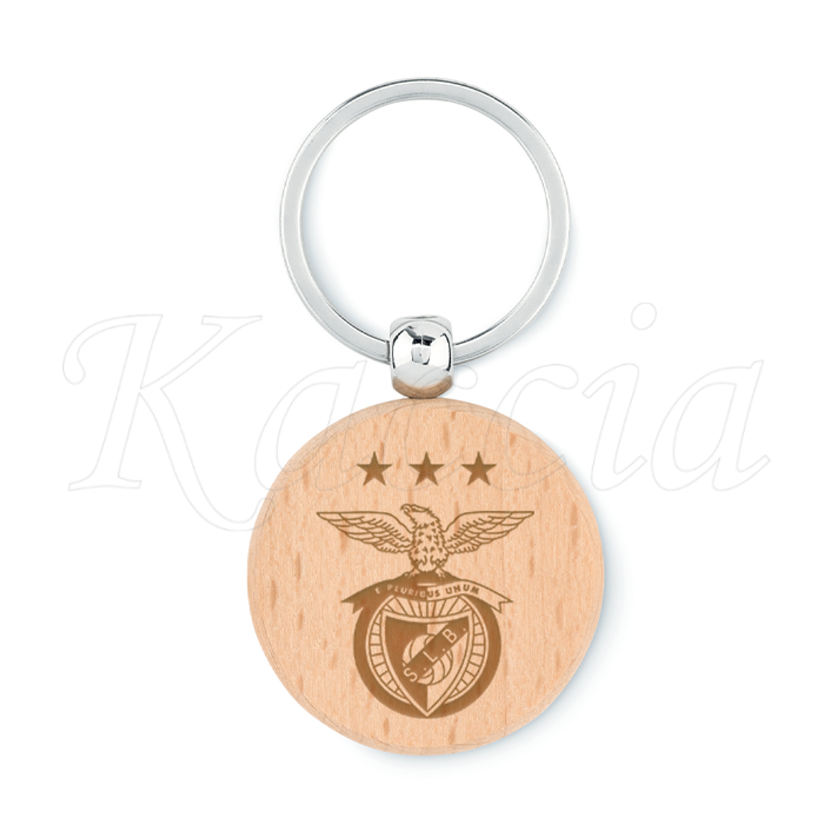 Porta-chaves Redondo em Madeira Personalizado Maior Benfiquista 3