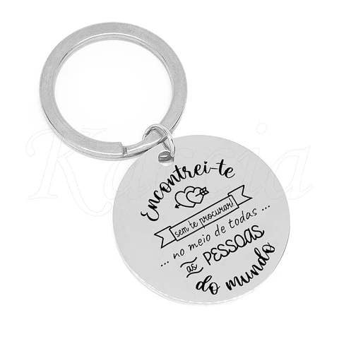 Porta-chaves Encontrei-te Sem Te Procurar! Aço Inox