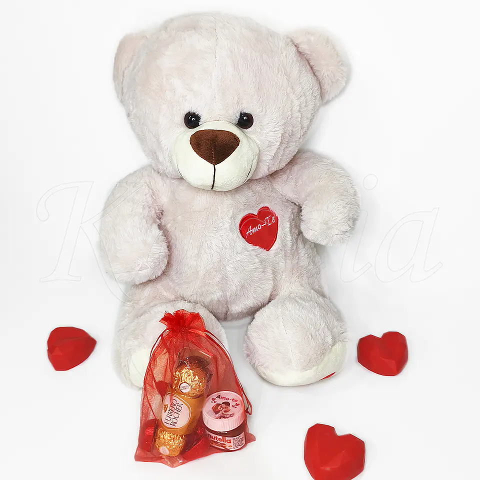 Pack Urso Grande Peluche com Bombons e Nutella Personalizada 2