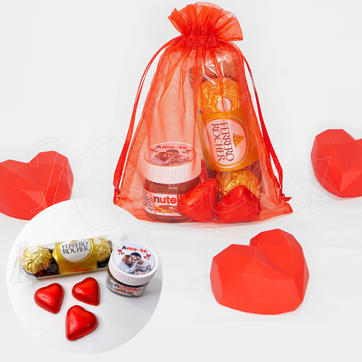 Pack Cão Peluche com Bombons e Nutella Personalizada 3