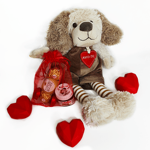 Pack Cão Peluche com Bombons e Nutella Personalizada