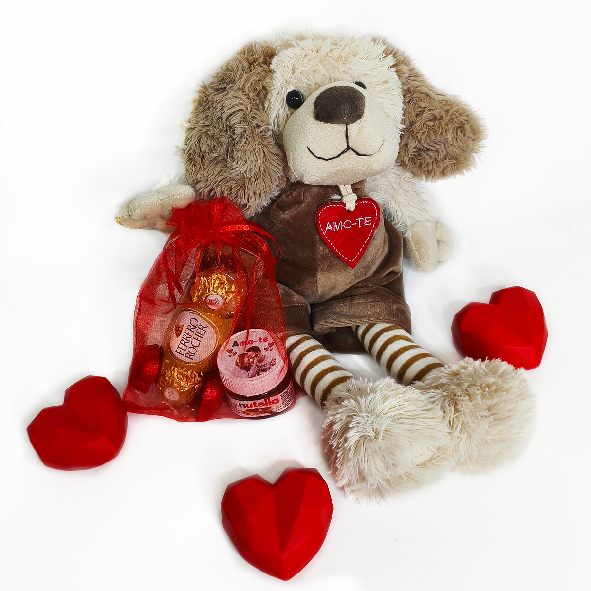 Pack Cão Peluche com Bombons e Nutella Personalizada 2