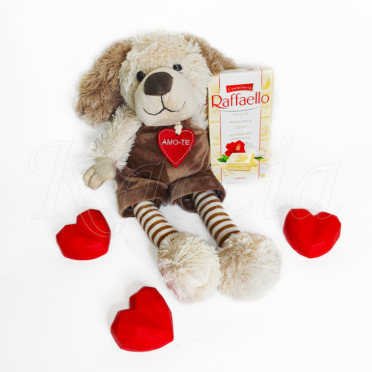 Pack Cão Peluche com Chocolate Raffaello  1