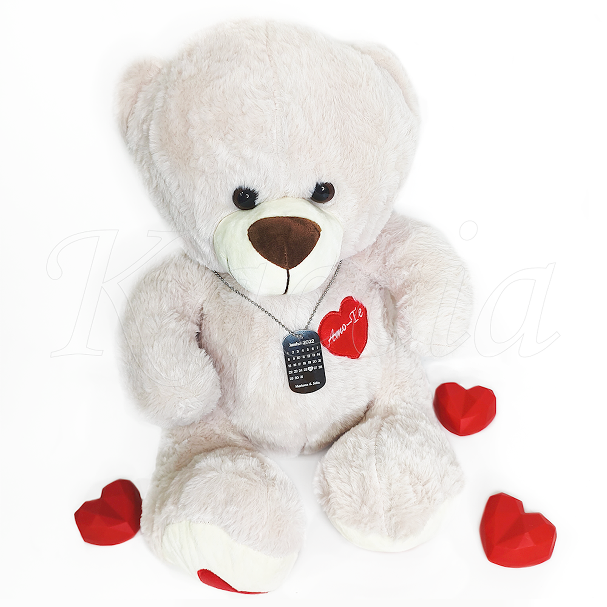 Pack Urso Grande Peluche com Colar Personalizado Militar Masculino Foto Calendário 1