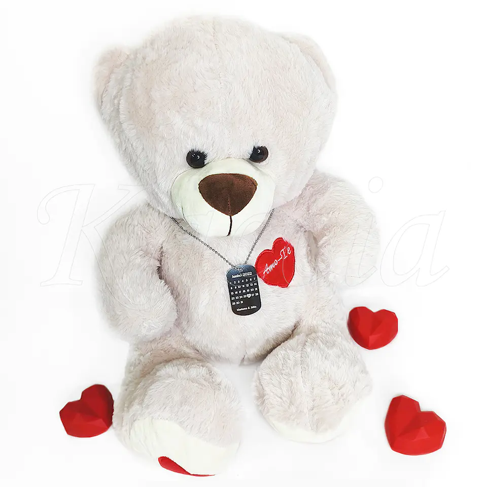 Pack Urso Grande Peluche com Colar Personalizado Militar Masculino Foto Calendário 1