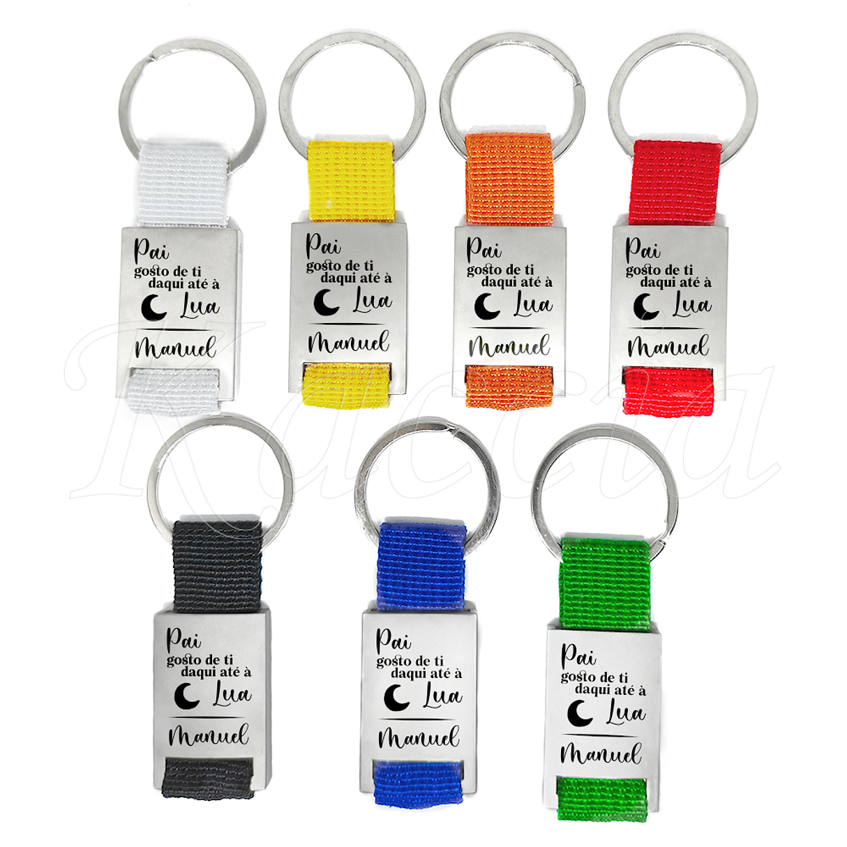 Porta-chaves Personalizado Fita Gosto de Ti até à Lua com Nome 4