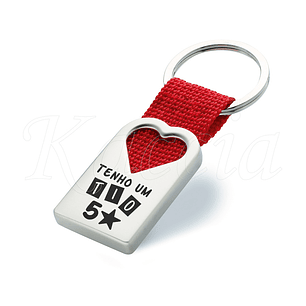 Porta-chaves Personalizado Fita 5 Estrelas - Coração
