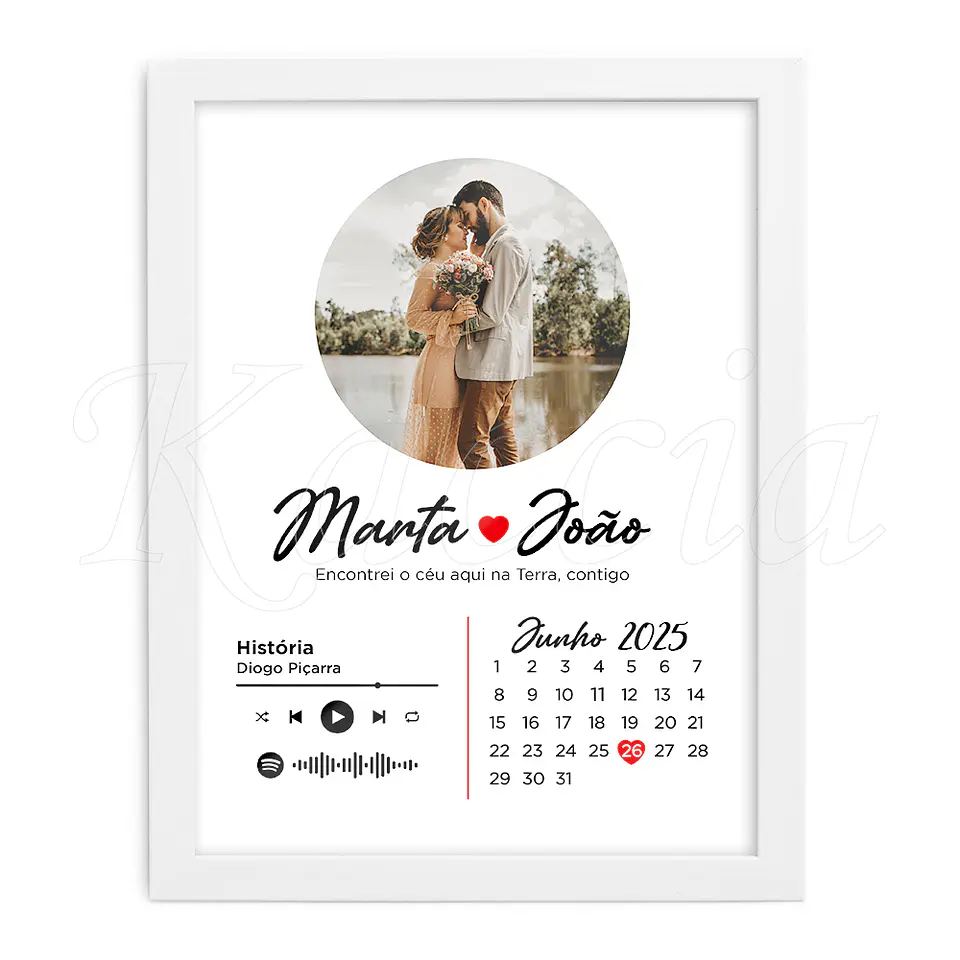 Quadro Spotify Personalizado Foto e Data Especial 4