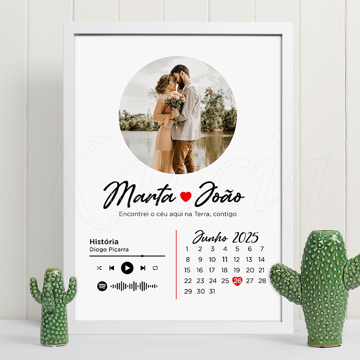 Quadro Spotify Personalizado Foto e Data Especial 2