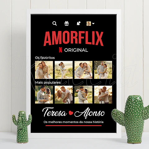 Quadro Personalizado “Amorflix” com Fotos