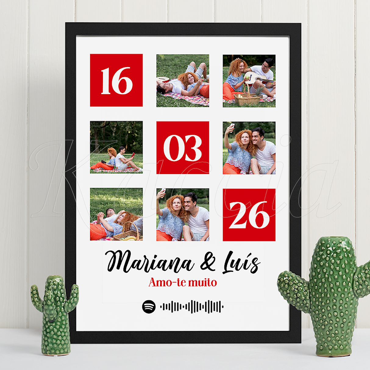 Quadro Spotify Personalizado Fotos e Data 2