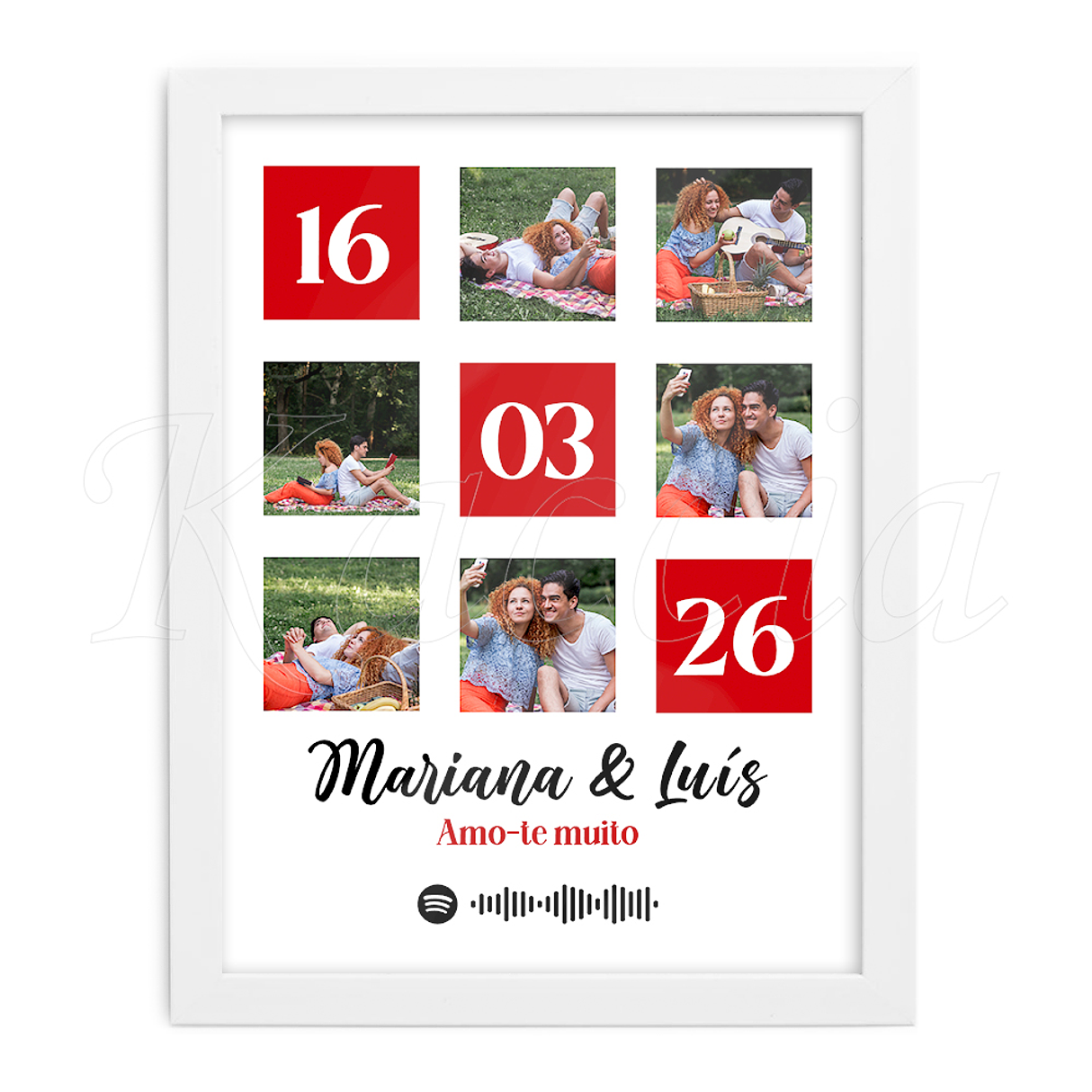 Quadro Spotify Personalizado Fotos e Data 4