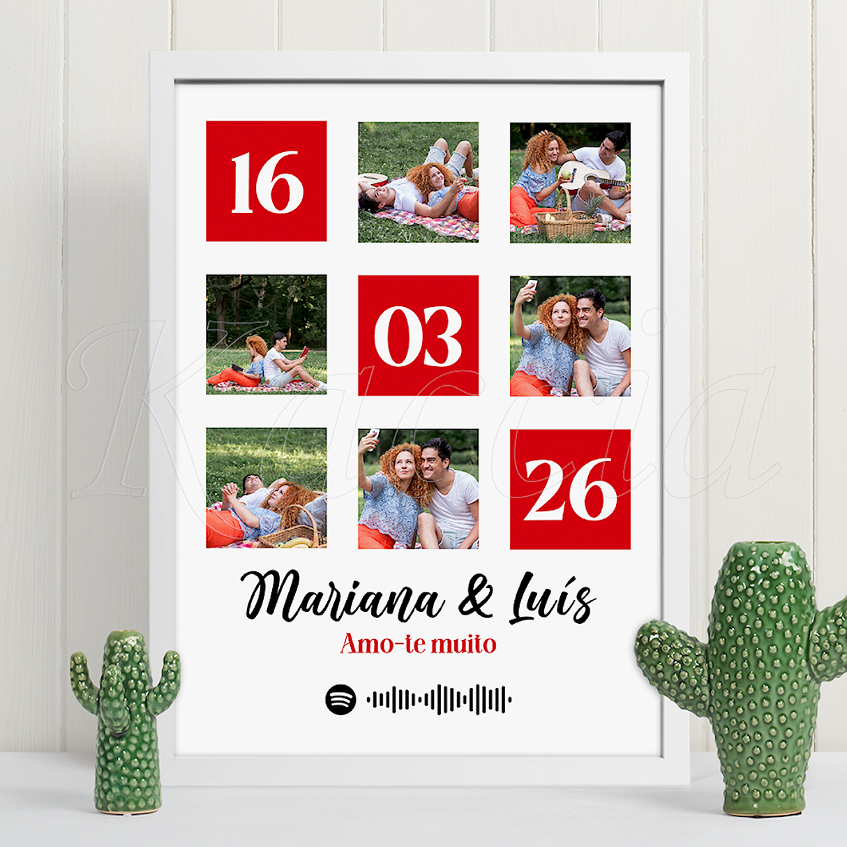Quadro Spotify Personalizado Fotos e Data 1