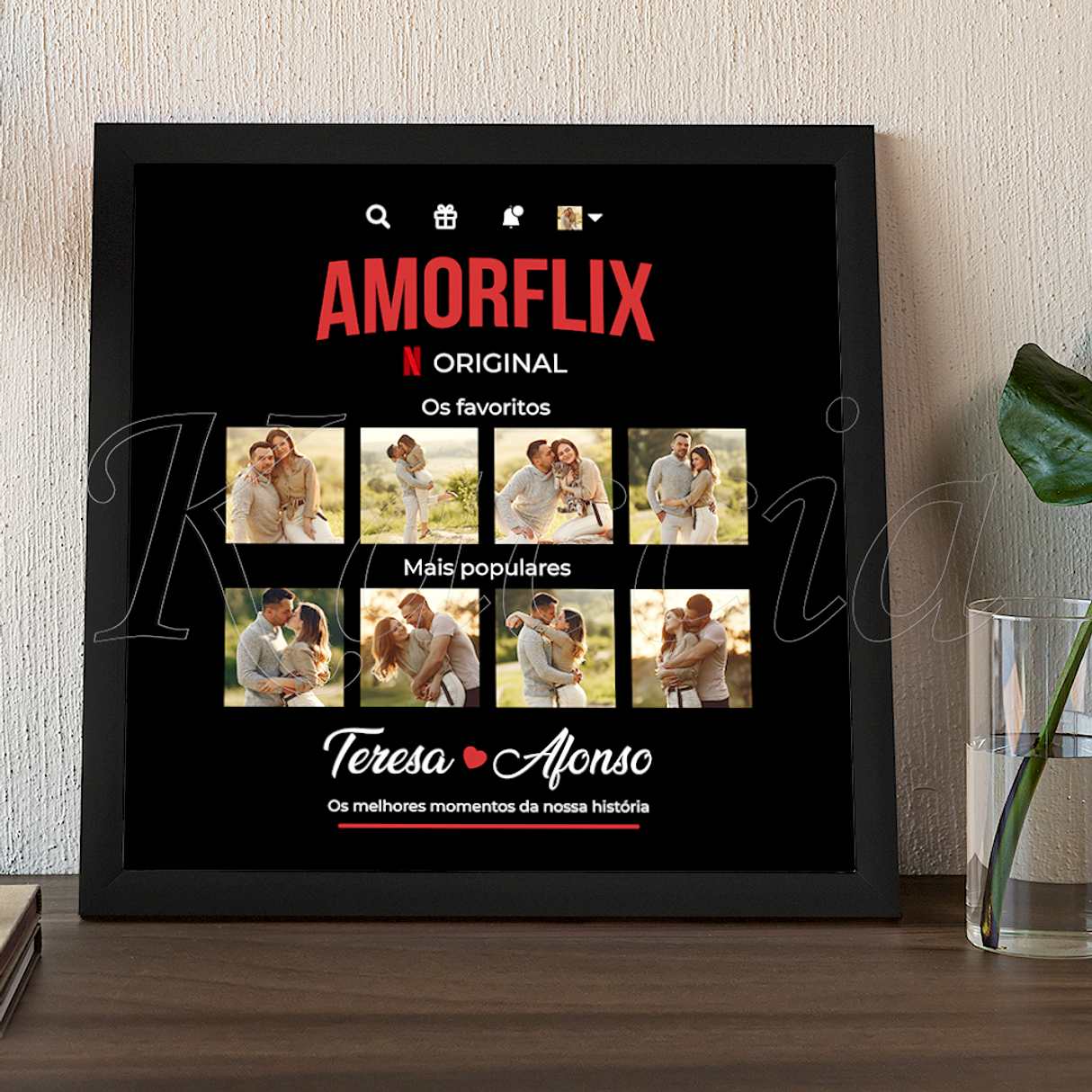 Quadro Personalizado “Amorflix” com Fotos Square 1
