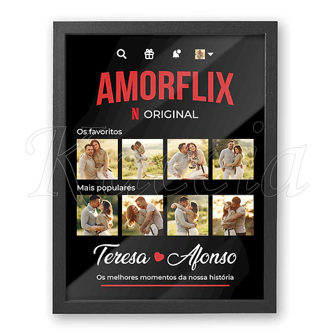 Ficheiro Digital - Quadro Personalizado “Amorflix” com Fotos