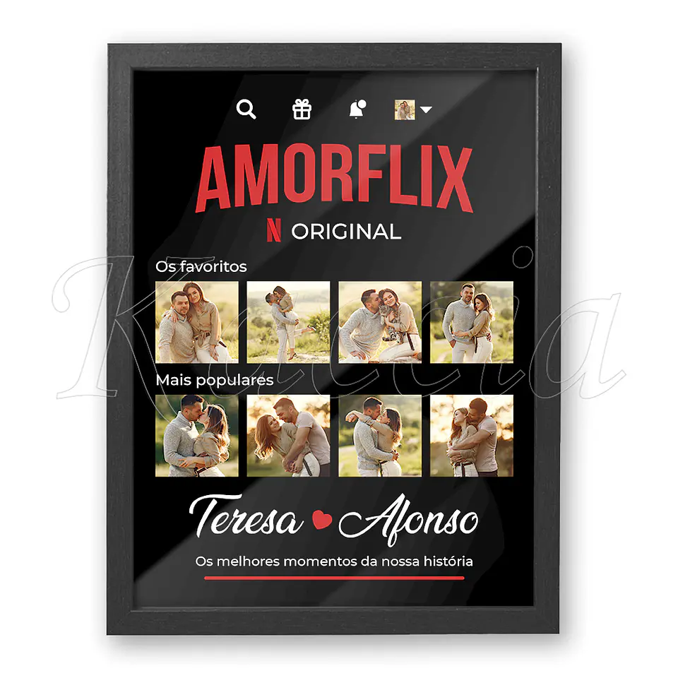 Ficheiro Digital - Quadro Personalizado “Amorflix” com Fotos 2