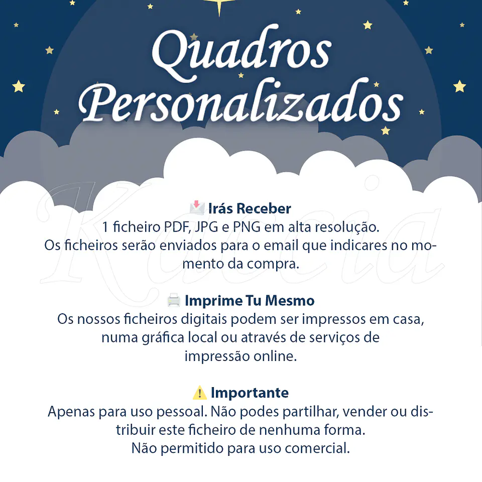 Ficheiro Digital - Quadro Personalizado Ilustração Aquarela com Foto 7