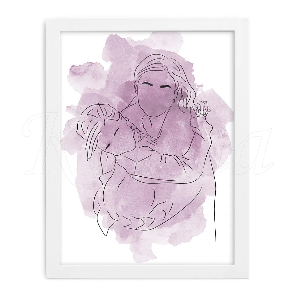 Ficheiro Digital - Quadro Personalizado Ilustração Aquarela com Foto 3