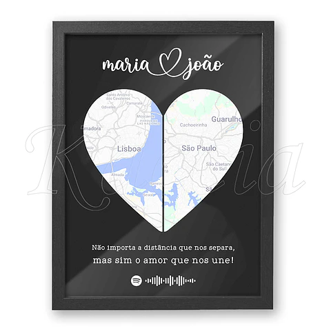 Ficheiro Digital - Quadro Spotify Personalizado Distância entre Nós Black