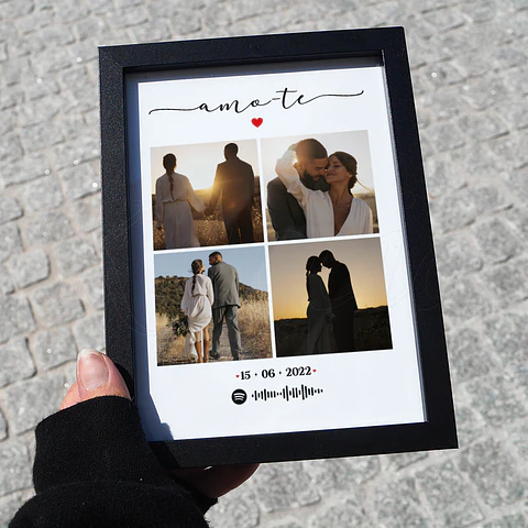 Ficheiro Digital - Quadro Spotify Personalizado Amo-te com Fotos