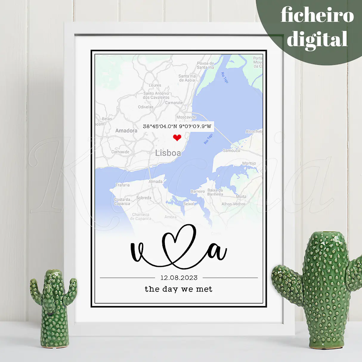 Ficheiro Digital - Quadro Personalizado Mapa Cidade Lovers 1
