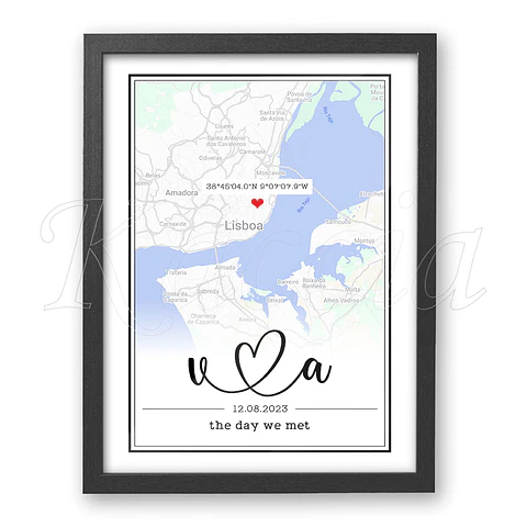 Ficheiro Digital - Quadro Personalizado Mapa Cidade Lovers