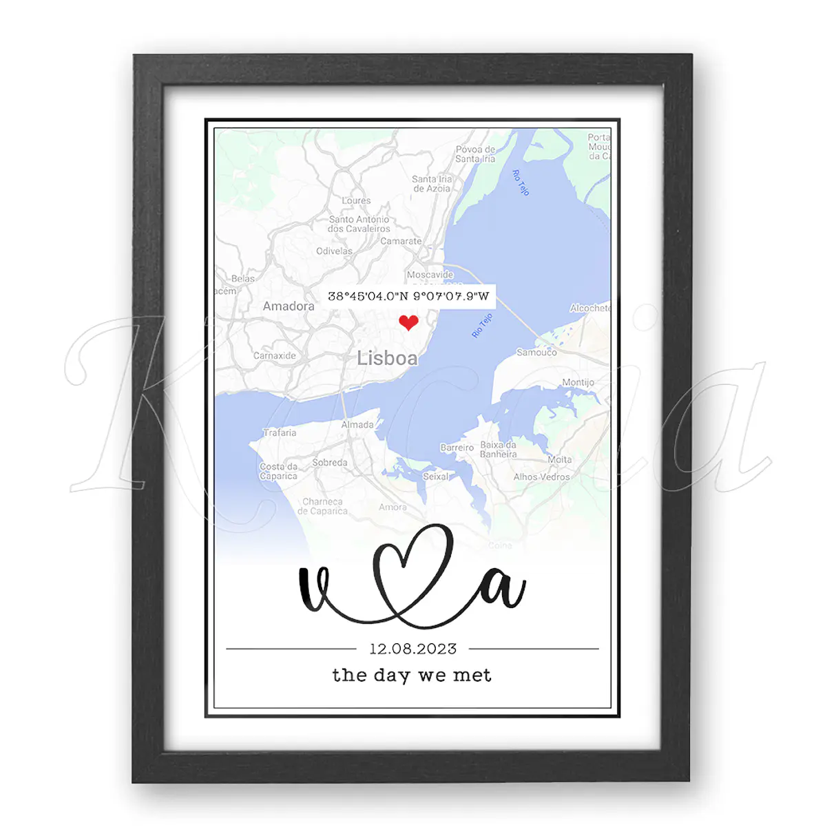 Ficheiro Digital - Quadro Personalizado Mapa Cidade Lovers 2