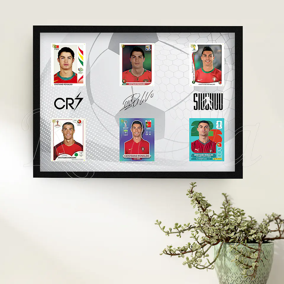 Quadro Cristiano Ronaldo Coleção Cromos 1