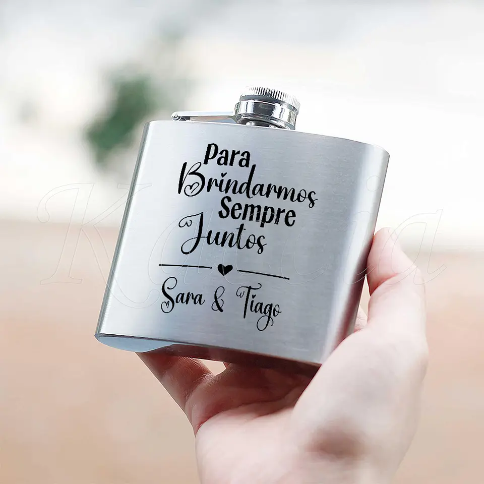 Garrafa de Bolso Personalizada Para Brindarmos Sempre Juntos 5