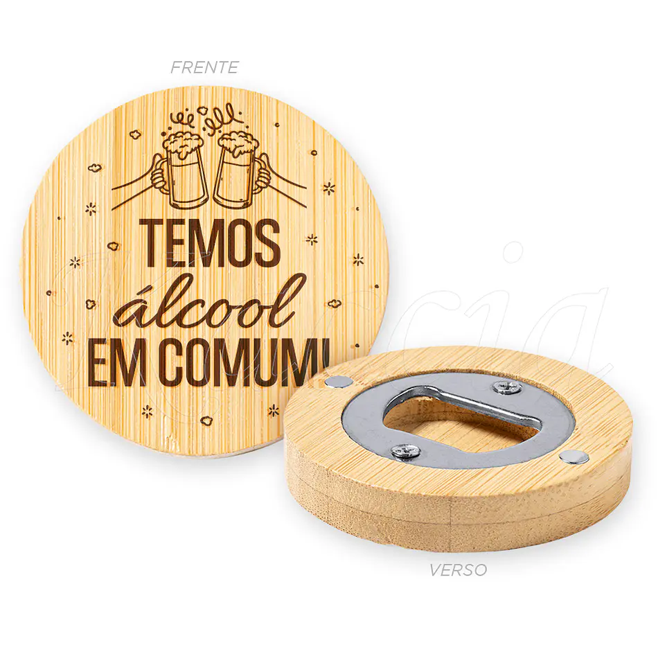 Abre-cápsulas Íman Bambu Temos Álcool em Comum! 1
