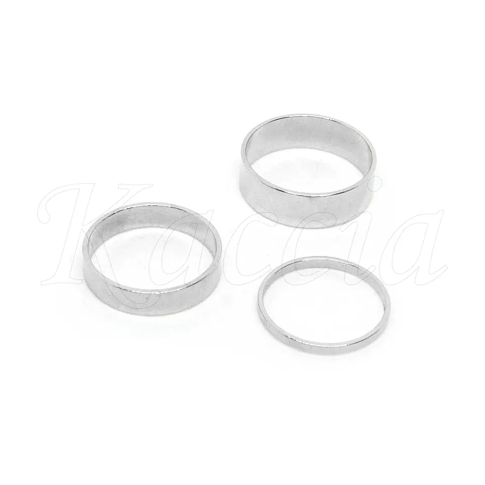 Conjunto de Anéis em Aço Prateados 3