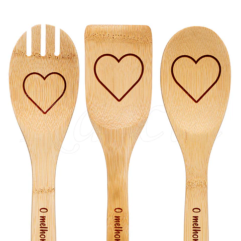 Conjunto Utensílios Cozinha Coração