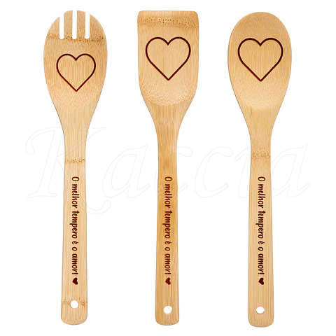 Conjunto Utensílios Cozinha Coração
