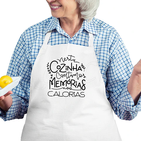 Avental Personalizado Contamos Memórias Não Calorias