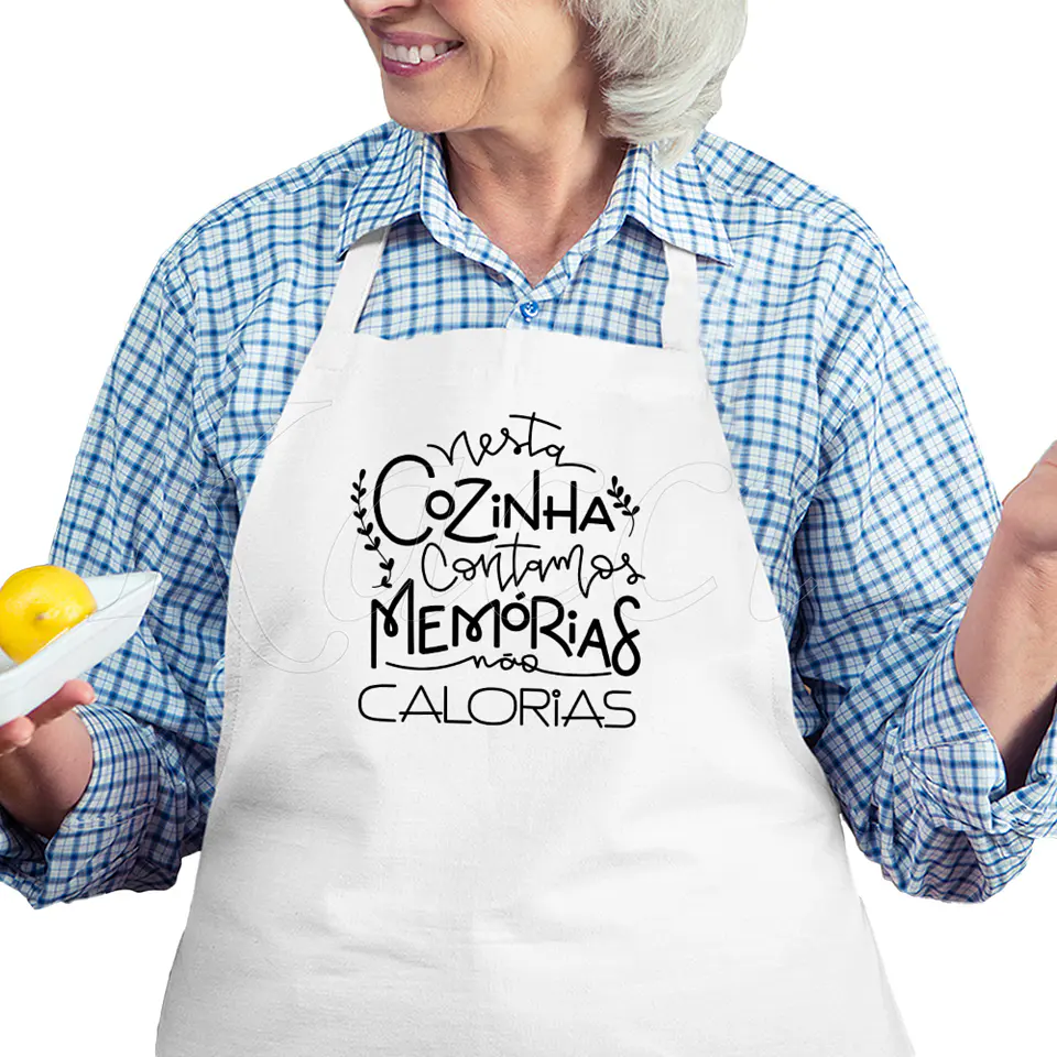 Avental Personalizado Contamos Memórias Não Calorias 1