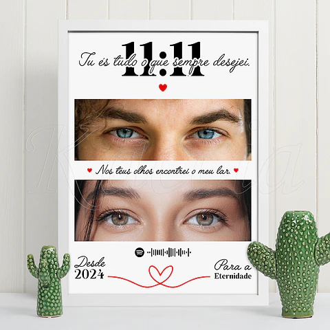 Quadro Spotify Personalizado 11:11 com o Vosso Olhar