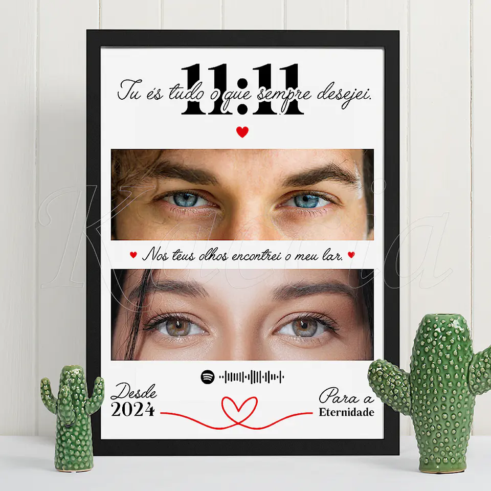 Quadro Spotify Personalizado 11:11 com o Vosso Olhar 1