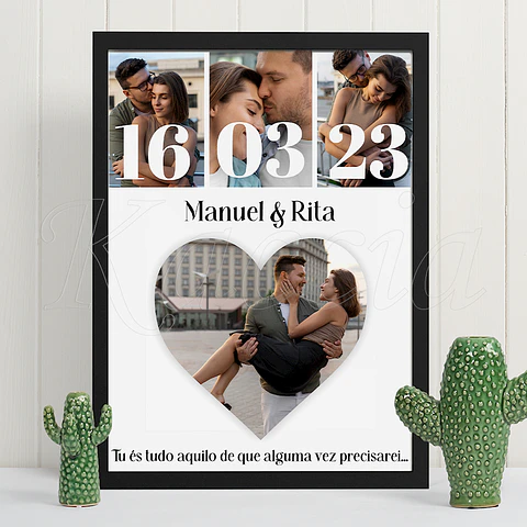 Quadro Personalizado História de Amor com Fotos e Datas